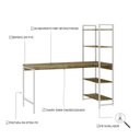 Ver imagem 5 de Escrivaninha Mesa Escritório com Estante Estilo Active 4 Prateleiras 150cm Industrial Yescasa Marrom