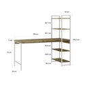 Ver imagem 3 de Escrivaninha Mesa Escritório com Estante Estilo Active 4 Prateleiras 150cm Industrial Yescasa Marrom