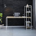 Ver imagem 1 de Escrivaninha Mesa Escritório com Estante 4 Prateleiras Estilo Industrial 150cm Active Yescasa