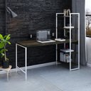 Ver imagem 7 de Escrivaninha Mesa Escritório com Estante Estilo Active 4 Prateleiras 150cm Industrial Yescasa