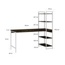 Ver imagem 3 de Escrivaninha Mesa Escritório com Estante Estilo Active 4 Prateleiras 150cm Industrial Yescasa Marrom