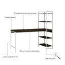 Ver imagem 5 de Escrivaninha Mesa Escritório com Estante Estilo Active 4 Prateleiras 150cm Industrial Yescasa Marrom
