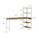 Ver imagem 3 de Escrivaninha Mesa Escritório com Estante Estilo Active 4 Prateleiras 150cm Industrial Yescasa Marrom