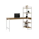 Ver imagem 4 de Escrivaninha Mesa Escritório com Estante 4 Prateleiras Estilo Industrial 150cm Active Yescasa