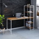 Ver imagem 7 de Escrivaninha Mesa Escritório com Estante Estilo Active 4 Prateleiras 150cm Industrial Yescasa