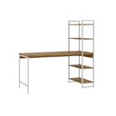 Ver imagem 2 de Escrivaninha Mesa Escritório com Estante 4 Prateleiras Estilo Industrial 150cm Active Yescasa