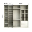 Ver imagem 4 de Guarda Roupa Closet sem Portas 3 Peças com Sapateira, 3 Gavetas, 2 Cabideiros Prime Luciane Móveis