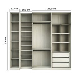 Guarda Roupa Closet sem Portas 3 Peças com Sapateira, 3 Gavetas, 2 Cabideiros Prime Luciane Móveis - 4