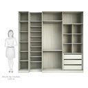 Ver imagem 5 de Guarda Roupa Closet sem Portas 3 Peças com Sapateira, 3 Gavetas, 2 Cabideiros Prime Luciane Móveis