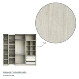 Guarda Roupa Closet sem Portas 3 Peças com Sapateira, 3 Gavetas, 2 Cabideiros Prime Luciane Móveis - 6