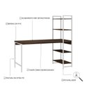 Ver imagem 5 de Escrivaninha Mesa Escritório com Estante Estilo Active 4 Prateleiras 150cm Industrial Yescasa Marrom