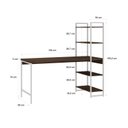 Ver imagem 3 de Escrivaninha Mesa Escritório com Estante Estilo Active 4 Prateleiras 150cm Industrial Yescasa Marrom