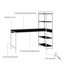 Ver imagem 5 de Escrivaninha Mesa Escritório com Estante Estilo Active 4 Prateleiras 150cm Industrial Yescasa Preto