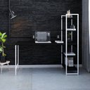 Ver imagem 1 de Escrivaninha Mesa Escritório com Estante Estilo Active 4 Prateleiras 150cm Industrial Yescasa Preto