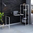 Ver imagem 7 de Escrivaninha Mesa Escritório com Estante Estilo Active 4 Prateleiras 150cm Industrial Yescasa Preto