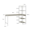 Ver imagem 3 de Escrivaninha Mesa Escritório com Estante Estilo Active 4 Prateleiras 150cm Industrial Yescasa Branco