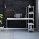 Ver imagem 1 de Escrivaninha Mesa Escritório com Estante Estilo Active 4 Prateleiras 150cm Industrial Yescasa Branco