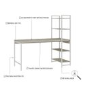 Ver imagem 5 de Escrivaninha Mesa Escritório com Estante Estilo Active 4 Prateleiras 150cm Industrial Yescasa Branco