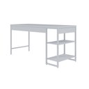 Ver imagem 6 de Escrivaninha Mesa Escritório com Estante Baixa Estilo Active 2 Prateleiras 150cm Industrial Yescasa Branco