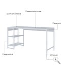 Ver imagem 5 de Escrivaninha Mesa Escritório com Estante Baixa Estilo Active 2 Prateleiras 150cm Industrial Yescasa Branco