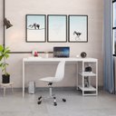 Ver imagem 1 de Escrivaninha Mesa Escritório com Estante Baixa 2 Prateleiras Estilo Industrial 150cm Active Yescasa