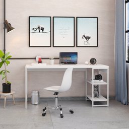 Escrivaninha com Estante Baixa 2 Prateleiras Estilo Industrial 150cm Active Yescasa - 1