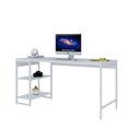 Ver imagem 4 de Escrivaninha Mesa Escritório com Estante Baixa Estilo Active 2 Prateleiras 150cm Industrial Yescasa Branco