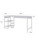 Ver imagem 3 de Escrivaninha Mesa Escritório com Estante Baixa Estilo Active 2 Prateleiras 150cm Industrial Yescasa Branco