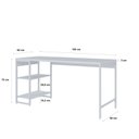 Ver imagem 3 de Escrivaninha Mesa Escritório com Estante Baixa 2 Prateleiras Estilo Industrial 150cm Active Yescasa
