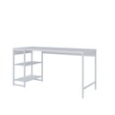 Ver imagem 2 de Escrivaninha Mesa Escritório com Estante Baixa Estilo Active 2 Prateleiras 150cm Industrial Yescasa Branco