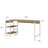 Escrivaninha Mesa Escritório com Estante Baixa 2 Prateleiras Estilo Industrial 150cm Active Yescasa - 3