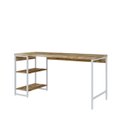 Ver imagem 2 de Escrivaninha Mesa Escritório com Estante Baixa Estilo Active 2 Prateleiras 150cm Industrial Yescasa Marrom