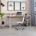 Ver imagem 7 de Escrivaninha Mesa Escritório com Estante Baixa 2 Prateleiras Estilo Industrial 150cm Active Yescasa