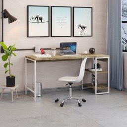 Escrivaninha com Estante Baixa 2 Prateleiras Estilo Industrial 150cm Active Yescasa - 7