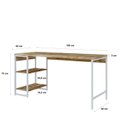 Ver imagem 3 de Escrivaninha Mesa Escritório com Estante Baixa Estilo Active 2 Prateleiras 150cm Industrial Yescasa Marrom