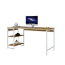 Ver imagem 4 de Escrivaninha Mesa Escritório com Estante Baixa Estilo Active 2 Prateleiras 150cm Industrial Yescasa Marrom