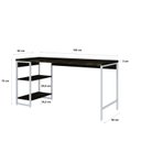 Ver imagem 3 de Escrivaninha Mesa Escritório com Estante Baixa Estilo Active 2 Prateleiras 150cm Industrial Yescasa Marrom