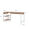 Escrivaninha Mesa Escritório com Estante Baixa 2 Prateleiras Estilo Industrial 150cm Active Yescasa - 3