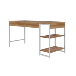 Escrivaninha com Estante Baixa 2 Prateleiras Estilo Industrial 150cm Active Yescasa - 6