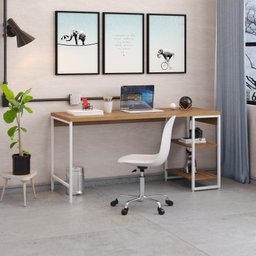 Escrivaninha com Estante Baixa 2 Prateleiras Estilo Industrial 150cm Active Yescasa - 7