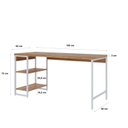 Ver imagem 3 de Escrivaninha Mesa Escritório com Estante Baixa Estilo Active 2 Prateleiras 150cm Industrial Yescasa Marrom
