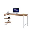 Ver imagem 4 de Escrivaninha Mesa Escritório com Estante Baixa Estilo Active 2 Prateleiras 150cm Industrial Yescasa Marrom