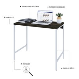 Escrivaninha Estilo Industrial 90cm Active Yescasa - 5
