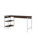 Ver imagem 2 de Escrivaninha Mesa Escritório com Estante Baixa Estilo Active 2 Prateleiras 150cm Industrial Yescasa Marrom