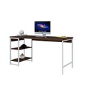 Ver imagem 4 de Escrivaninha Mesa Escritório com Estante Baixa Estilo Active 2 Prateleiras 150cm Industrial Yescasa Marrom