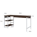 Ver imagem 3 de Escrivaninha Mesa Escritório com Estante Baixa Estilo Active 2 Prateleiras 150cm Industrial Yescasa Marrom