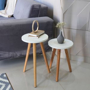 Kit Mesinhas de Canto Decorativas Mesas Laterais para Sala e Quarto