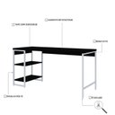Ver imagem 5 de Escrivaninha Mesa Escritório com Estante Baixa Estilo Active 2 Prateleiras 150cm Industrial Yescasa Preto