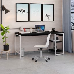 Escrivaninha com Estante Baixa 2 Prateleiras Estilo Industrial 150cm Active Yescasa - 7