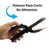 Tesoura para Corte de Alimentos Utensílio de Cozinha Corta Fatia Cortador Legumes Preto - 5